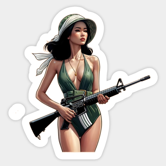 Pinup Girl Sticker by Rawlifegraphic